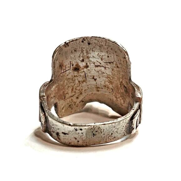Vintage Mens Western Saddle Ring, Sterling Silver Size 11 - Picture 5 of 5